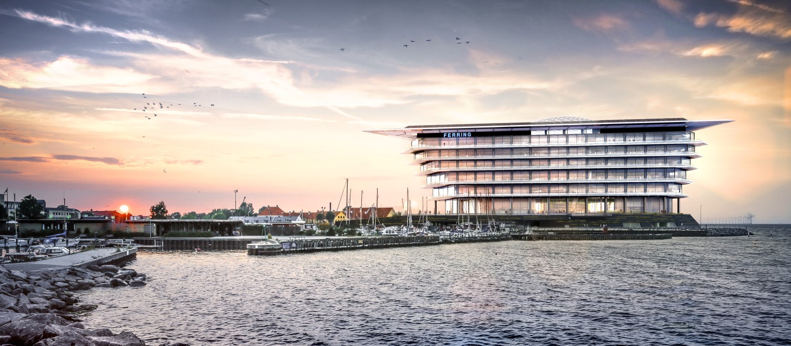 Der neue Hauptsitz des Pharmaunternehmens Ferring Pharmaceuticals in Kastrup, Dänemark.
