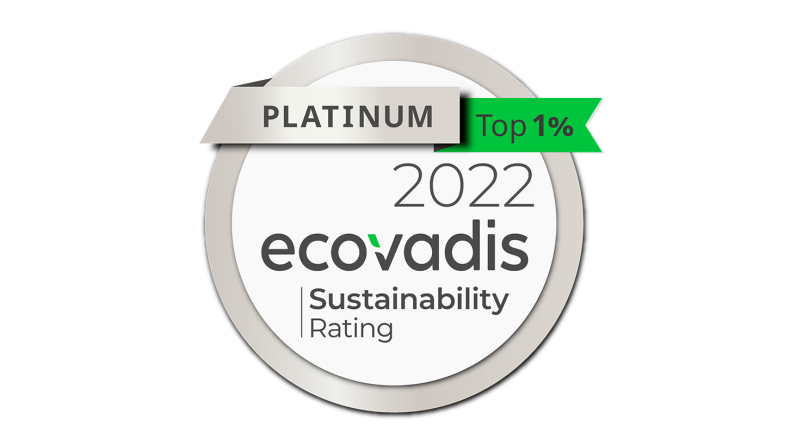 EcoVadis platinum certificate
