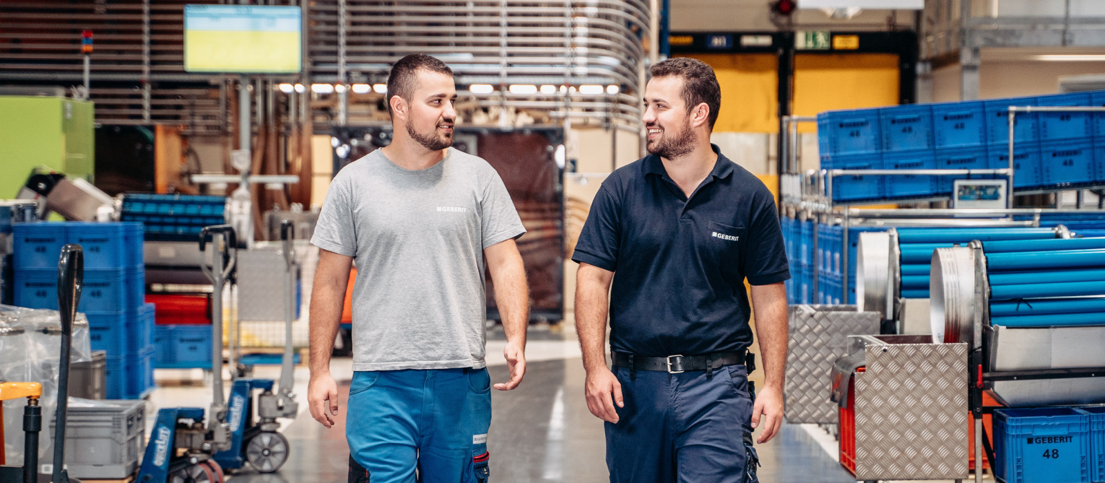 Paul and Peter Harm are twins and managers at the Geberit plant in Pottenbrunn, Austria.