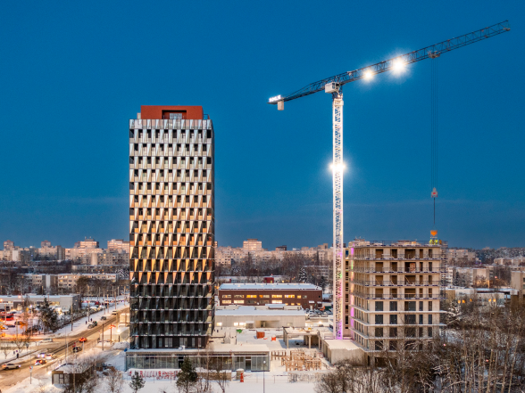 One of the two Skylum towers in Vilnius